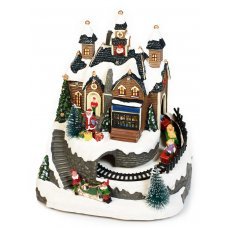 Χριστουγεννιάτικο Διακοσμητικό Εργοστάσιο Παιχνιδιών με 5 LED (22cm)